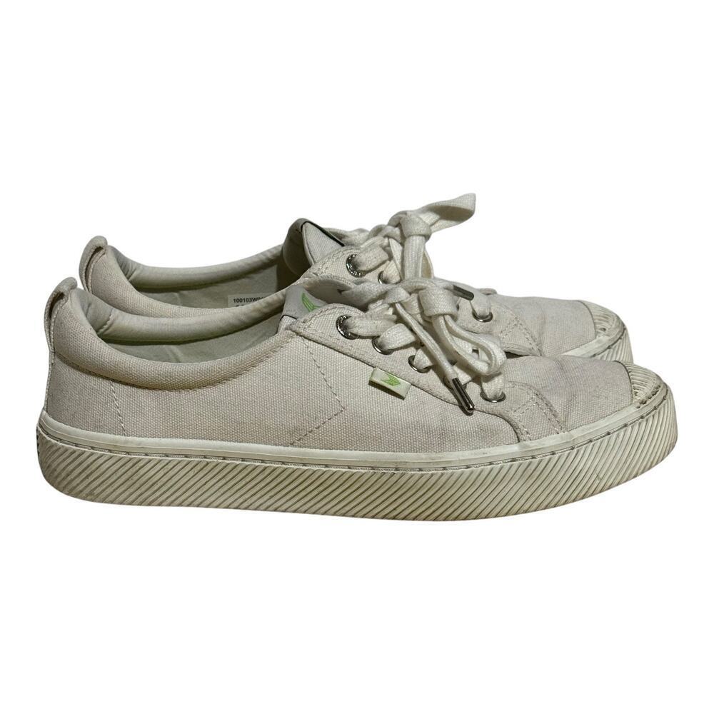 Cariuma OCA Low Off White Canvas Sneakers Women's 8.5 Sustainable